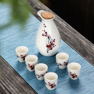 Japanese Style Wine Set Japanese Style Sake Cup Ceramic Jug Wine Dispenser Decanter Small Wine Cup Small Wine Glass One Mouthful acacuss