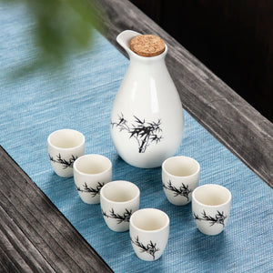 Japanese Style Wine Set Japanese Style Sake Cup Ceramic Jug Wine Dispenser Decanter Small Wine Cup Small Wine Glass One Mouthful acacuss