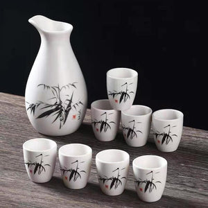 Japanese Style Wine Set Japanese Style Sake Cup Ceramic Jug Wine Dispenser Decanter Small Wine Cup Small Wine Glass One Mouthful acacuss