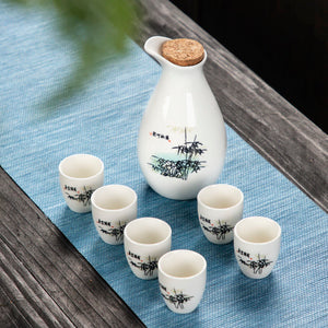 Japanese Style Wine Set Japanese Style Sake Cup Ceramic Jug Wine Dispenser Decanter Small Wine Cup Small Wine Glass One Mouthful acacuss