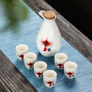 Japanese Style Wine Set Japanese Style Sake Cup Ceramic Jug Wine Dispenser Decanter Small Wine Cup Small Wine Glass One Mouthful acacuss