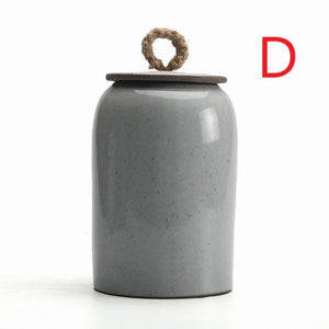 ACACUSS Japanese Ceramic Tea Container Cans Canister | Retro Stoneware | Ceramic Airtight pot Gong Fu | Candy Can | Tea Ceremony Accessories - ACACUSS