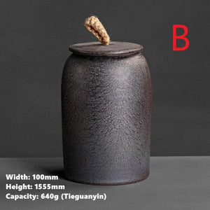 ACACUSS Japanese Ceramic Tea Container Cans Canister | Retro Stoneware | Ceramic Airtight pot Gong Fu | Candy Can | Tea Ceremony Accessories - ACACUSS