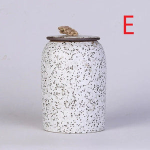 ACACUSS Japanese Ceramic Tea Container Cans Canister | Retro Stoneware | Ceramic Airtight pot Gong Fu | Candy Can | Tea Ceremony Accessories - ACACUSS