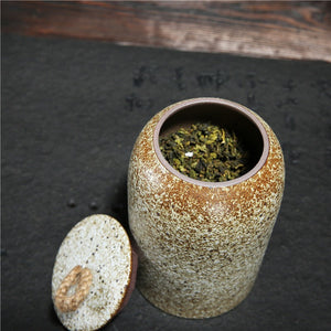 ACACUSS Japanese Ceramic Tea Container Cans Canister | Retro Stoneware | Ceramic Airtight pot Gong Fu | Candy Can | Tea Ceremony Accessories - ACACUSS