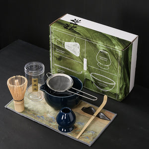Japanese matcha suits with dumping of mouth of bowl with ceramic egg beater matcha tea spoon of maccha powder compact gift box acacuss