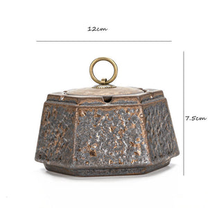 Japanese style rusty ashtray ceramic ancient well ashtray smoke cup home living room decoration office tea desktop ornaments acacuss