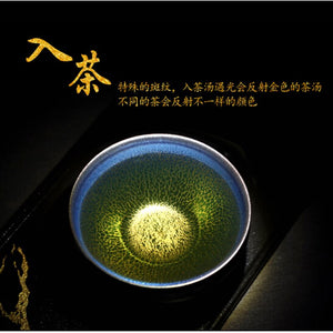 Jian zhan Handmade Blue Sky Tenmoku Tea Cup Natural Clay Glaze Fire in Kiln under 1300 Celcius Porcelain Tea Bowl Ceramic Teacup acacuss