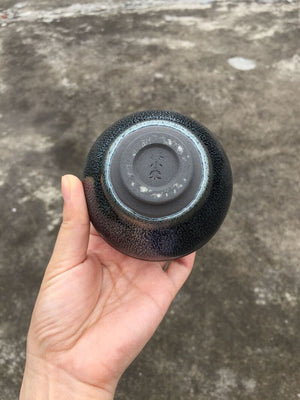 Jianzhan Tenmoku Tianmu Tea Cup Bowl Blue Indigo Dragon Scales Pattern 100ml/3.4oz Collection Ceremony Handmade Glorious Change acacuss