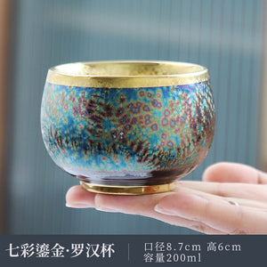 Jun Kiln Peacock Gilt Teacup Jianzhan Master Cup Ceramic Tea Cup Kung Fu Tea Set Hat Cup Colorful Teacup Chinese Tea Set Teaware acacuss