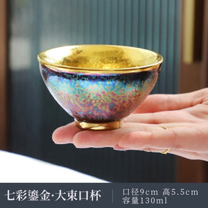 Jun Kiln Peacock Gilt Teacup Jianzhan Master Cup Ceramic Tea Cup Kung Fu Tea Set Hat Cup Colorful Teacup Chinese Tea Set Teaware acacuss