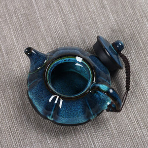Jun kiln change glaze teapot,temmoku glaze pot Handmade kettle kung fu teapot Chinese tea ceremony supplies teapot 180ml acacuss
