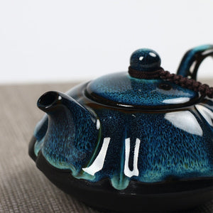 Jun kiln change glaze teapot,temmoku glaze pot Handmade kettle kung fu teapot Chinese tea ceremony supplies teapot 180ml acacuss