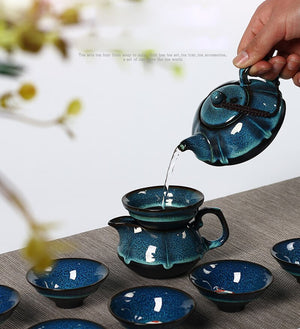 Jun kiln change glaze teapot,temmoku glaze pot Handmade kettle kung fu teapot Chinese tea ceremony supplies teapot 180ml acacuss
