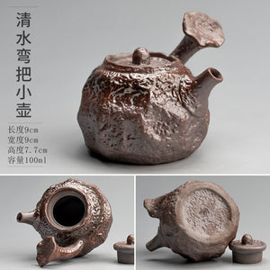 Kiln Change Ceramic Small Capacity Tea Set Teapot Clear Water Wood Fired Ceramic Small Teapot Pottery Fan Single Pot Infuser Bar acacuss