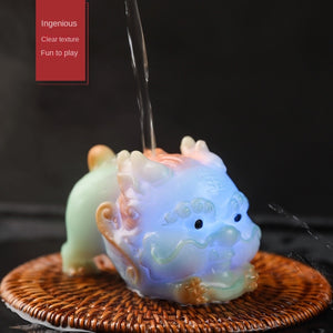 Kitchen,Dining & Bar Resin Luminous Tea Ornaments Ornaments Crystal Clear Ornament Tea Table Accessories Color Changing Tea Set acacuss