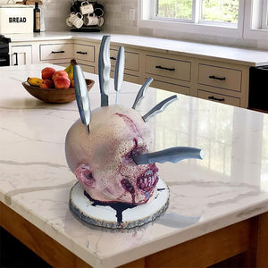 Kitchen Storage Head Holder Skull Kitchen Fruit Knife Storage Rack Ornament Party Fruit Storage Rack Halloween Ornament Gift acacuss