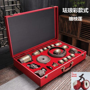 Kung Fu Chinese Cup Tea Set Accessories Service Bubble Gaiwan Kettle Tea Set Infuser Maker Jogo De Xicaras Kitchen Sets YX50TS acacuss