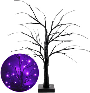 LED Simulation Purple Tree Light Halloween Thanksgiving Decoration acacuss