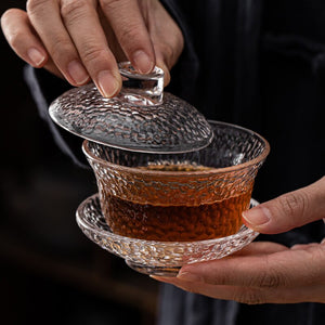 LUWU heat-resistant glass gaiwan Rugged anti-skid tureen 125ml acacuss