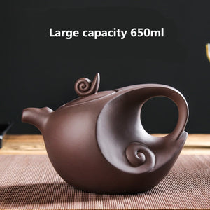 Large Capacity Household Handmade Purple Sand Teapot Chinese Teaware Yixing Zisha Zhu Clay Ball Filter Bubble Teapot Moon Pot acacuss