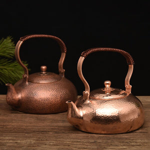 Large Capacity Kettle Pure Copper Hot Water Kettle Handmade Brass Kettlemetal Coffee Pots Warm Wine Jug Vintage Chines Tea Set acacuss