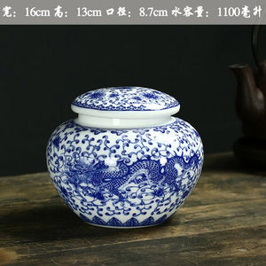 Large Ceramic Tea Caddy Sealed Jar Tea Box Storage Tank Medicinal Pot Candy Jar Tea Container Decor Storage Box Tea Organizer acacuss
