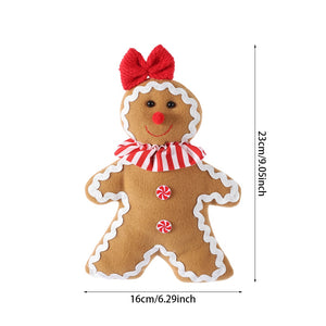 Large Gingerbread Man Doll Christmas Plush Leg Dolls Xmas Tree Ornaments New Year Kids Gift 2023 Christmas Decorations for Home acacuss