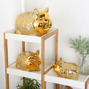 Large Pig Piggy Bank Deposit Box Safe Hidden Creative Ceramic Piggy Bank Gift Money Saving Hucha Infantil Pig Coin Bank M5B008 acacuss