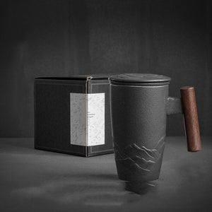 ACACUSS Large-capacity Mug, Ceramic Tea With Lid big tea cup with lid and infuser - Japanese Ceramic Tea Cup with Infuser Coffee Cup - ACACUSS