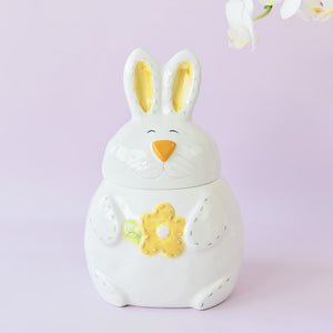 Large-capacity Pink Golden Rabbit Series Ceramic Tea Caddy Tea Container Home Cartoon Embossed Tea Storage Kitchen Canisters Set acacuss