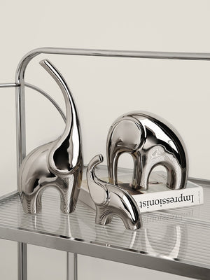 Light Luxury Home Furnishings Electroplating Silver Elephant Crafts Living Room Wine Cabinet TV Cabinet Decorations Ornaments acacuss