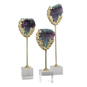 Light Luxury Natural Crystal Stone Green Fluorite Lucky Decoration Geometric Crafts Art Ornament Opening Gift Home Decoration acacuss