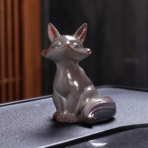 Little Fox Color-changing Tea Pet Ornament Creative Home Fox Tea Play Desktop Decoration Tea Set Tea Ceremony Accessories acacuss
