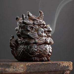 Lucky Kylin Incense Burners Dragon Incense Holder Incense Burner Sandalwood Censer Home Decor Craft Fengshui Fabulous Wild Beast acacuss
