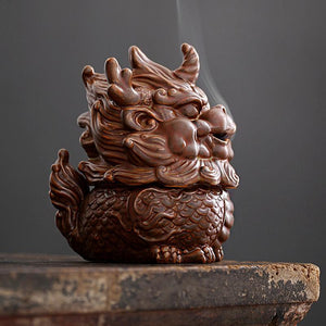 Lucky Kylin Incense Burners Dragon Incense Holder Incense Burner Sandalwood Censer Home Decor Craft Fengshui Fabulous Wild Beast acacuss