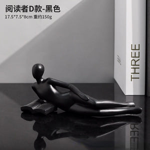 Luxury Creative Thinker Reading Sculptures Home Decor Accessories Living Room Office Study Little Figure Statues Art Room Decor acacuss