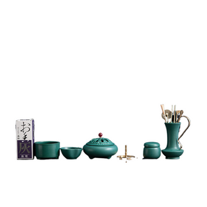 Malachite Green Incense Utensils Gift Box Set Incense Seal Grey Press/powder/spoon/shovel/Incense Burner Tool Home Decoration acacuss