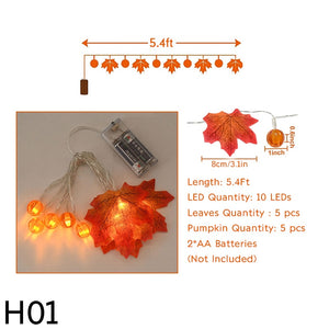 Maple Leaves String Lights Leaf Garlands String Lights Battery Operated Autumn Thanksgiving Halloween Home Fireplace Door Decora acacuss