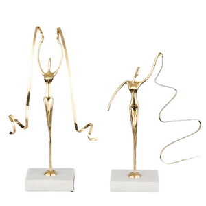 Marble Base Copper Ornaments set Ballerina Sculpture Dance Art Decoration Crafts Figurines Home Accessories Statue Miniatures acacuss