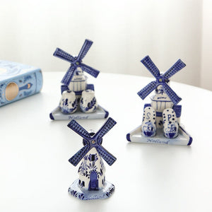Mediterranean retro hand-painted blue windmill seasoning pot set ceramic home decoration kitchen decoration housewarming gift acacuss