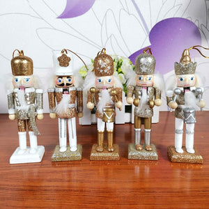Merry Christmas Decoration Kids Nutcracker Soldier Doll Wooden Pendants New Year Decor Ornaments For Xmas Tree Decor acacuss