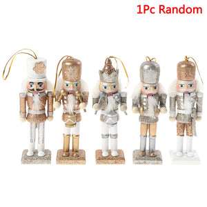 Merry Christmas Decoration Kids Nutcracker Soldier Doll Wooden Pendants New Year Decor Ornaments For Xmas Tree Decor acacuss
