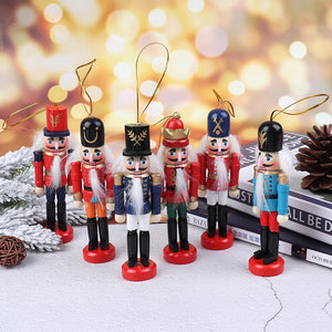 Merry Christmas Decoration Kids Nutcracker Soldier Doll Wooden Pendants New Year Decor Ornaments For Xmas Tree Decor acacuss