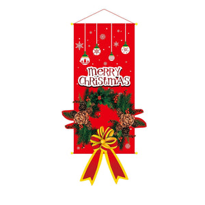 2023 Merry Christmas Hanging Cloth Banner Creative Cartoon Background Fabric Christmas Decor for Home Xmas Pendants Navidad Noel acacuss