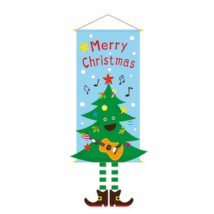 2023 Merry Christmas Hanging Cloth Banner Creative Cartoon Background Fabric Christmas Decor for Home Xmas Pendants Navidad Noel acacuss