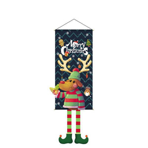 2023 Merry Christmas Hanging Cloth Banner Creative Cartoon Background Fabric Christmas Decor for Home Xmas Pendants Navidad Noel acacuss