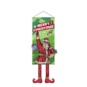 2023 Merry Christmas Hanging Cloth Banner Creative Cartoon Background Fabric Christmas Decor for Home Xmas Pendants Navidad Noel acacuss