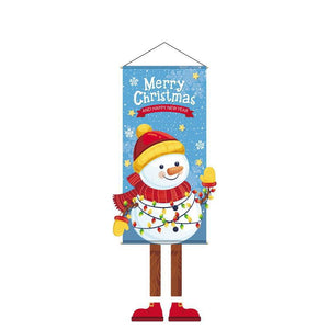 2023 Merry Christmas Hanging Cloth Banner Creative Cartoon Background Fabric Christmas Decor for Home Xmas Pendants Navidad Noel acacuss