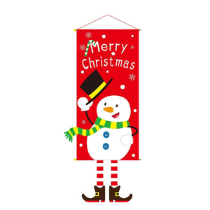 2023 Merry Christmas Hanging Cloth Banner Creative Cartoon Background Fabric Christmas Decor for Home Xmas Pendants Navidad Noel acacuss